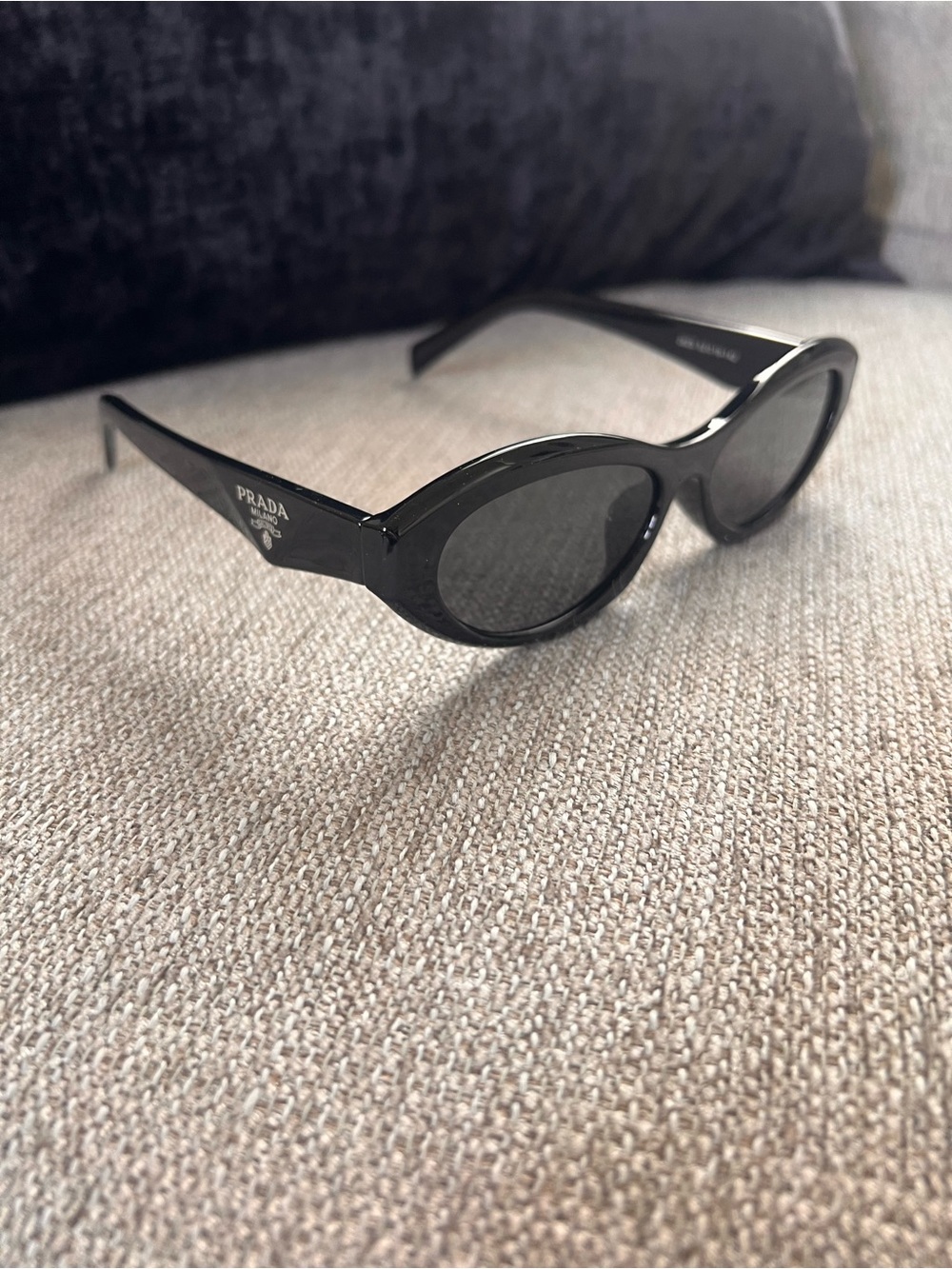 Prada Symbole Irregular Black Oval PR 26ZS Women's Sunglasses - Picture 6 of 6